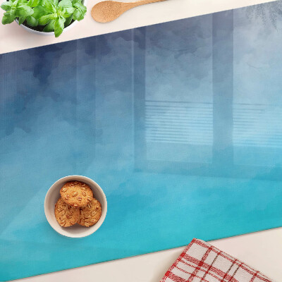 Planche à découper en verre Brouillard transparent dans des tons bleus