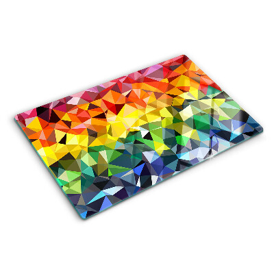 Planche à découper en verre Mosaïque colorée de triangles