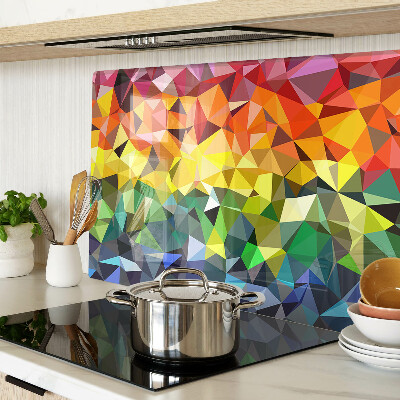 Planche à découper en verre Mosaïque colorée de triangles