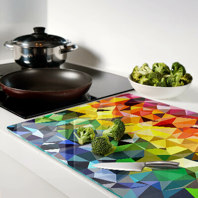 Planche à découper en verre Mosaïque colorée de triangles