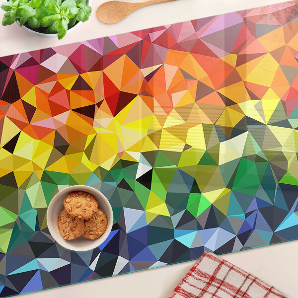 Planche à découper en verre Mosaïque colorée de triangles