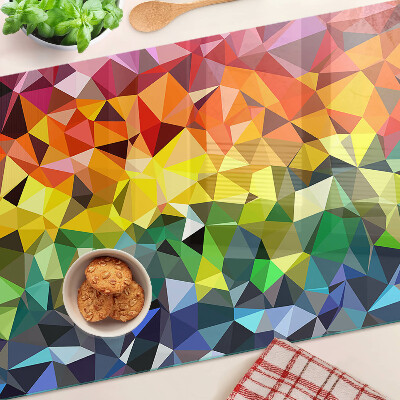 Planche à découper en verre Mosaïque colorée de triangles