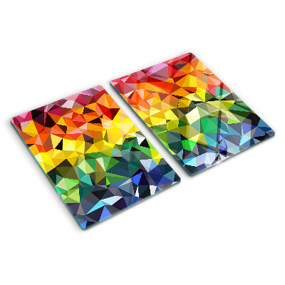 Planche à découper en verre Mosaïque colorée de triangles