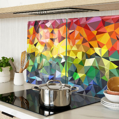 Planche à découper en verre Mosaïque colorée de triangles