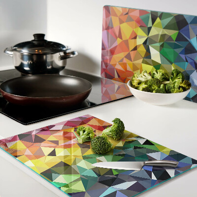 Planche à découper en verre Mosaïque colorée de triangles