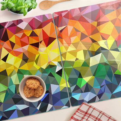 Planche à découper en verre Mosaïque colorée de triangles