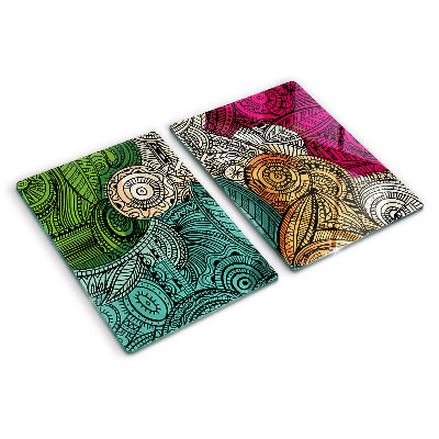 Planche à découper verre Motif mandala aux motifs colorés