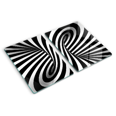 Planche à découper verre Motif en spirale noir et blanc
