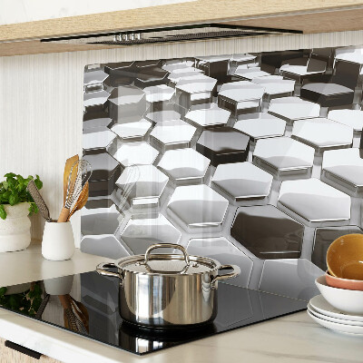 Planche à découper en verre Structures hexagonales en nuances de gris