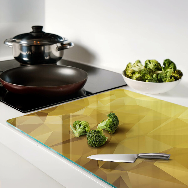 Planche à découper verre Géométrie dans les tons d'or