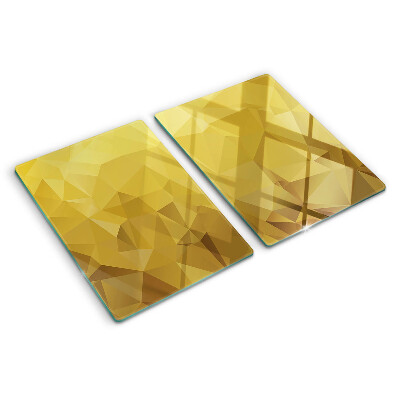 Planche à découper verre Géométrie dans les tons d'or