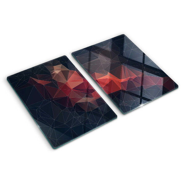 Planche à découper en verre Géométrie abstraite dans les tons de rouge