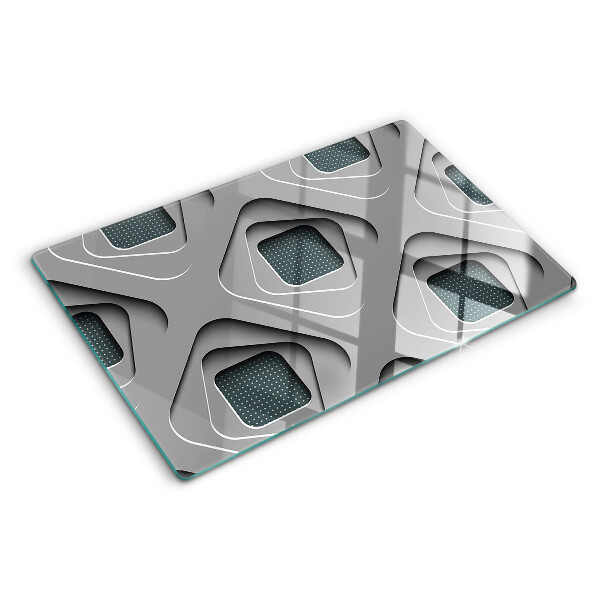 Planche à découper en verre Motifs géométriques dans les tons de gris
