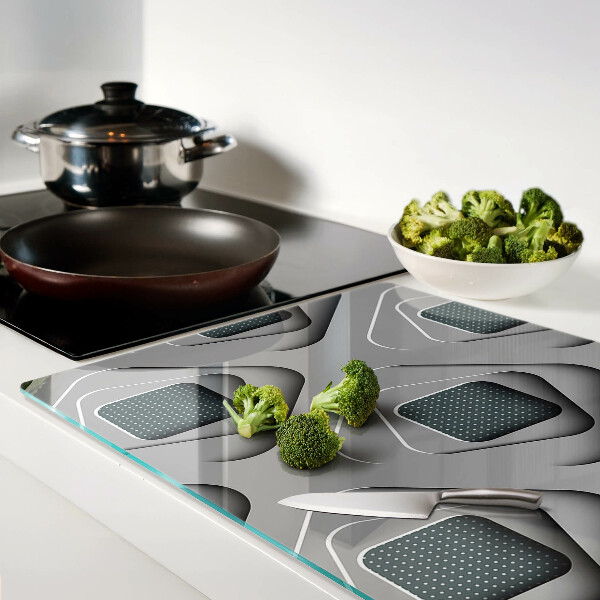 Planche à découper en verre Motifs géométriques dans les tons de gris