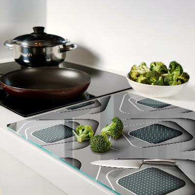 Planche à découper en verre Motifs géométriques dans les tons de gris