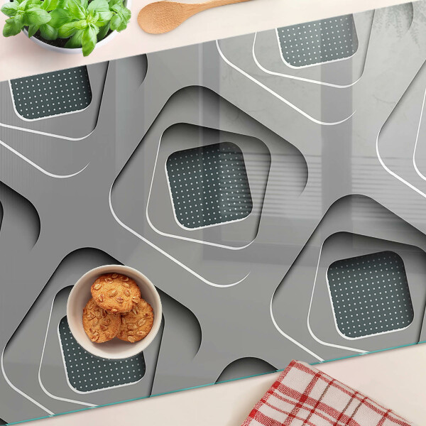 Planche à découper en verre Motifs géométriques dans les tons de gris