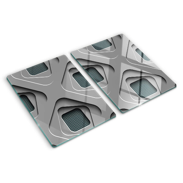 Planche à découper en verre Motifs géométriques dans les tons de gris