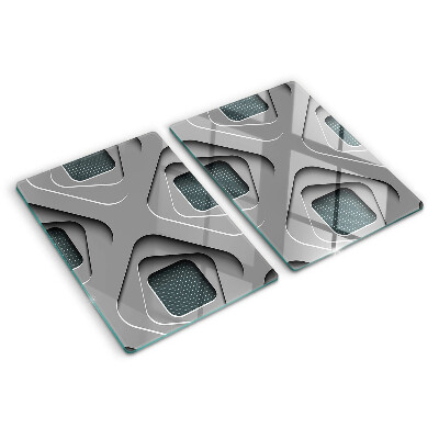 Planche à découper en verre Motifs géométriques dans les tons de gris