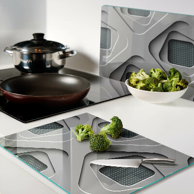 Planche à découper en verre Motifs géométriques dans les tons de gris