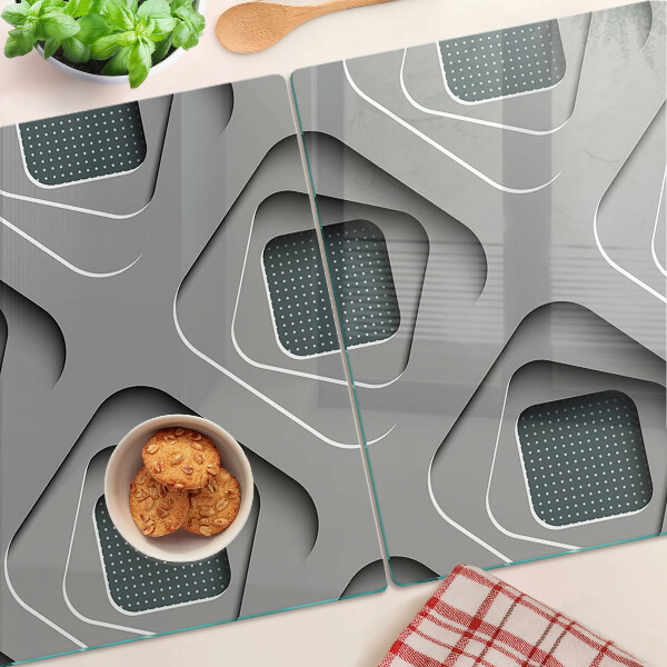 Planche à découper en verre Motifs géométriques dans les tons de gris