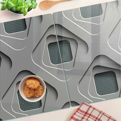 Planche à découper en verre Motifs géométriques dans les tons de gris