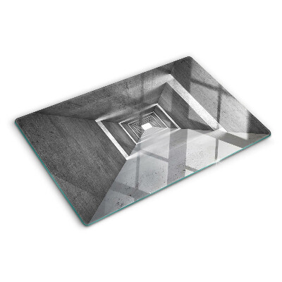 Planche à découper en verre Tunnel architectural en nuances de gris