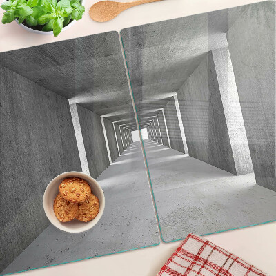 Planche à découper en verre Tunnel architectural en nuances de gris