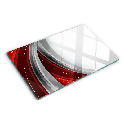 Planche à découper verre Vagues abstraites en rouge et gris