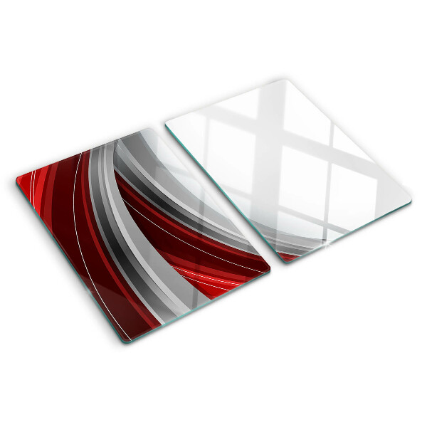 Planche à découper verre Vagues abstraites en rouge et gris