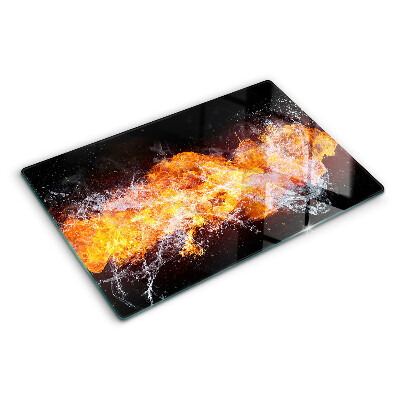 Planche à découper verre Le feu et l'eau