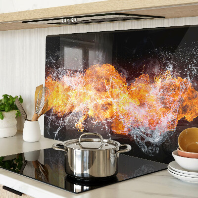 Planche à découper verre Le feu et l'eau