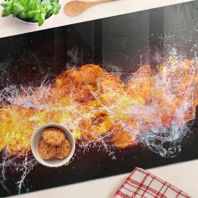 Planche à découper verre Le feu et l'eau