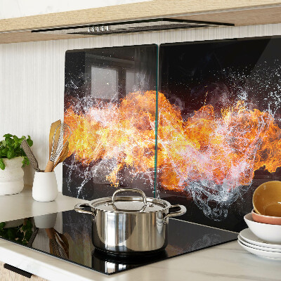 Planche à découper verre Le feu et l'eau