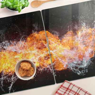 Planche à découper verre Le feu et l'eau
