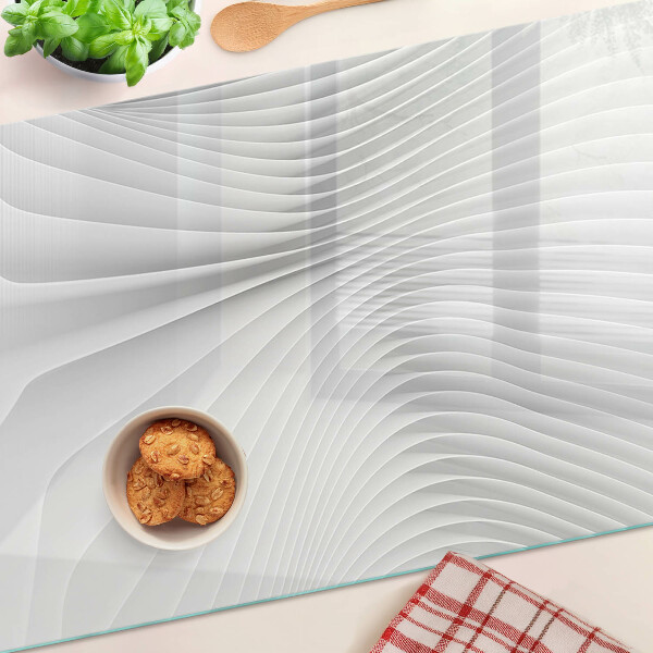 Planche à découper verre Vagues et lignes dans des tons de gris