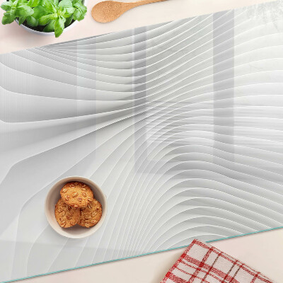 Planche à découper verre Vagues et lignes dans des tons de gris