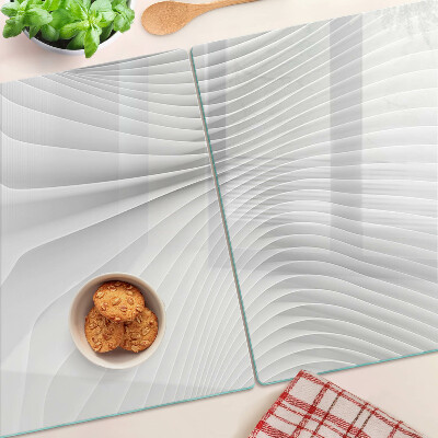 Planche à découper verre Vagues et lignes dans des tons de gris