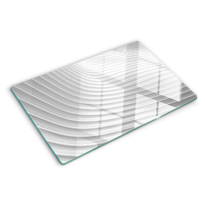 Planche à découper en verre Vagues et lignes dans des tons de gris