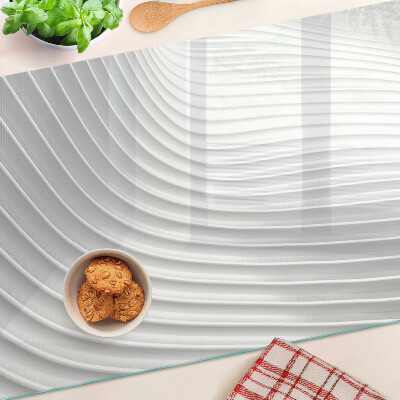 Planche à découper en verre Vagues et lignes dans des tons de gris