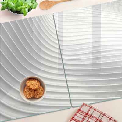 Planche à découper en verre Vagues et lignes dans des tons de gris