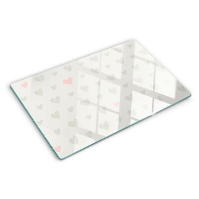 Planche à découper verre Des coeurs de différentes couleurs