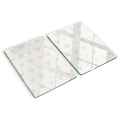 Planche à découper verre Des coeurs de différentes couleurs