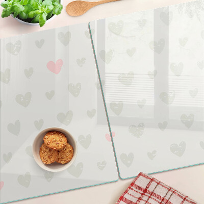 Planche à découper verre Des coeurs de différentes couleurs