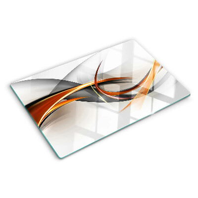 Planche à découper en verre Vagues abstraites dans des tons dorés