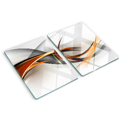 Planche à découper en verre Vagues abstraites dans des tons dorés