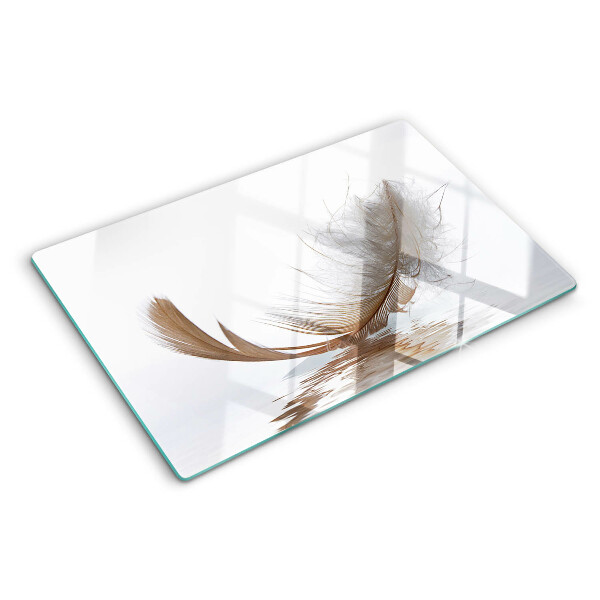 Planche à découper verre Une plume contre l'eau