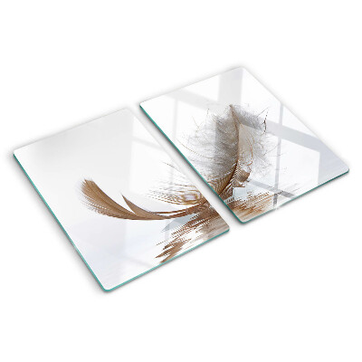 Planche à découper verre Une plume contre l'eau