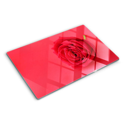 Planche à découper verre Rose rouge en arrière-plan