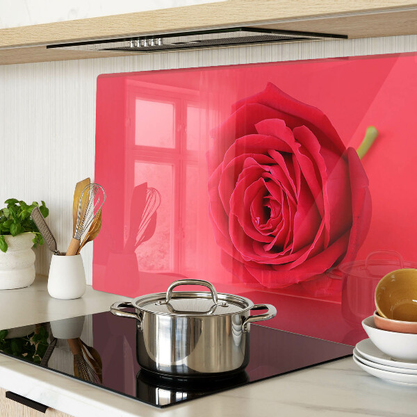 Planche à découper verre Rose rouge en arrière-plan