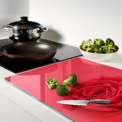 Planche à découper verre Rose rouge en arrière-plan
